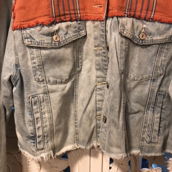 Free People Baja Hooded Denim Jacket M - Picture 7 of 16